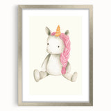 Cute Plush Unicorn Art for Kids - Nursery Wall Art