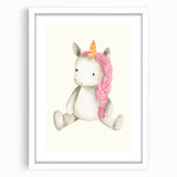 Cute Plush Unicorn Art for Kids - Nursery Wall Art