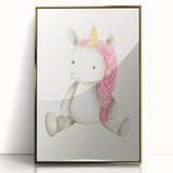 Cute Plush Unicorn Art for Kids - Nursery Wall Art