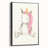Cute Plush Unicorn Art for Kids - Nursery Wall Art