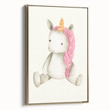 Cute Plush Unicorn Art for Kids - Nursery Wall Art