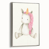 Cute Plush Unicorn Art for Kids - Nursery Wall Art