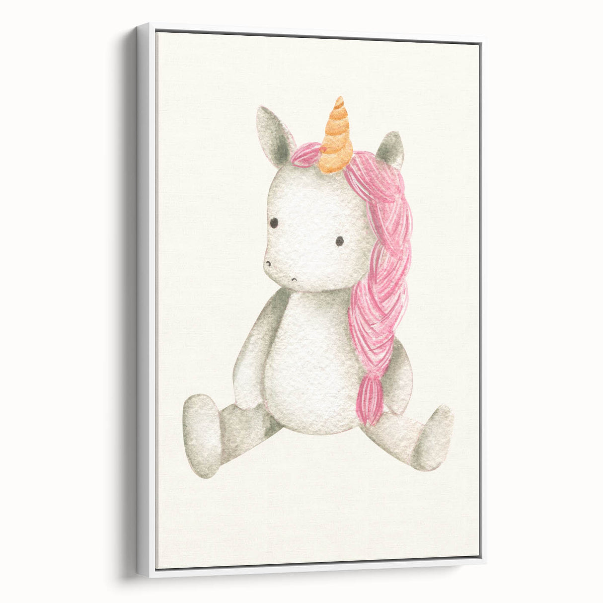Cute Plush Unicorn Art for Kids - Nursery Wall Art