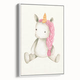 Cute Plush Unicorn Art for Kids - Nursery Wall Art