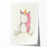 Cute Plush Unicorn Art for Kids - Nursery Wall Art