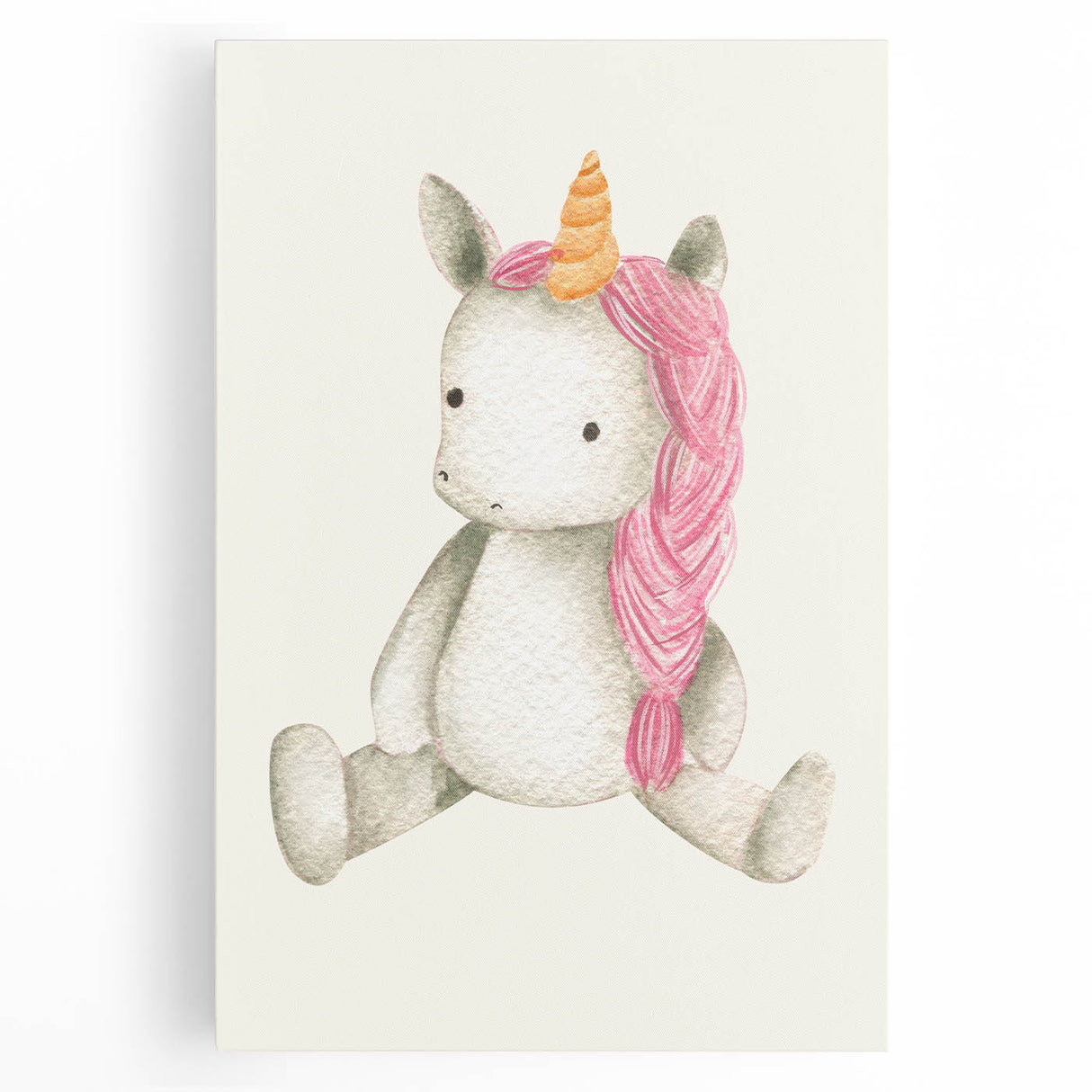 Cute Plush Unicorn Art for Kids - Nursery Wall Art