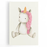 Cute Plush Unicorn Art for Kids - Nursery Wall Art