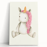 Cute Plush Unicorn Art for Kids - Nursery Wall Art