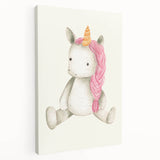 Cute Plush Unicorn Art for Kids - Nursery Wall Art