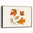 Black and white vintage poster art depicting a fall landscape on framed canvas, ideal for bedroom decor.