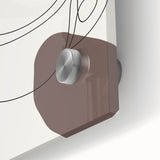 Large abstract wall art on acrylic glass featuring swirling blue and gray tones, ideal for bedroom or dining room decor.