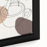 Framed canvas featuring textured black wall art with colorful abstract patterns, ideal for a living room.