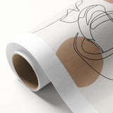 Art deco poster featuring stylized cookware in bold black and orange on rolled canvas.