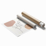 Extra large rolled print of floral art in soft pastel shades, ideal for classy bathroom wall art.