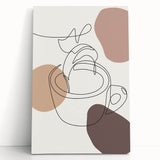 Large black and white abstract canvas art, ideal for kitchen wall decor.