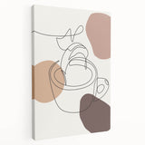 Large stretched canvas featuring a modern kitchen design in monochrome shades, ideal for kitchen wall art.