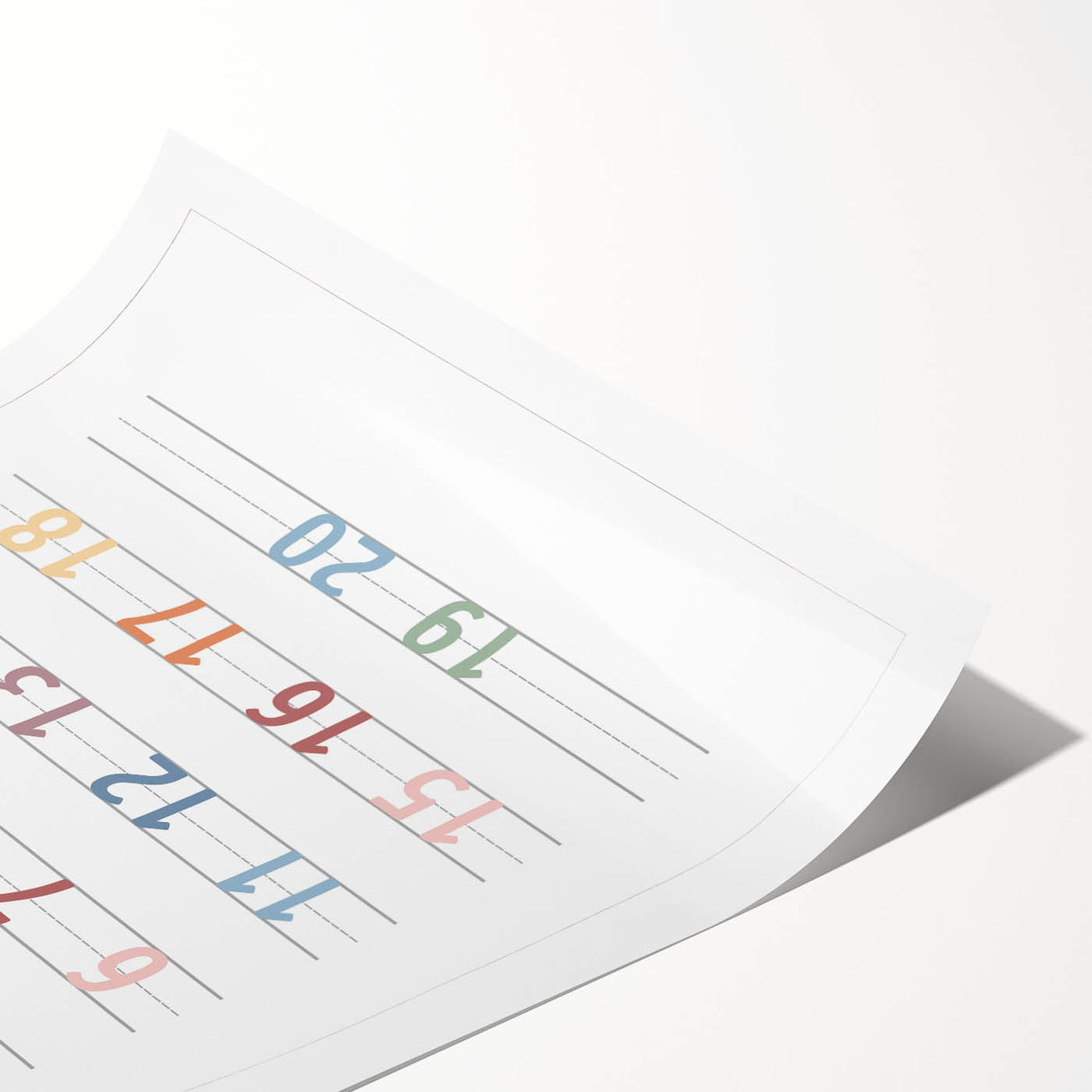 Modern Typography Wall Art - Colorful Numbers Poster Print