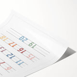 Modern Typography Wall Art - Colorful Numbers Poster Print