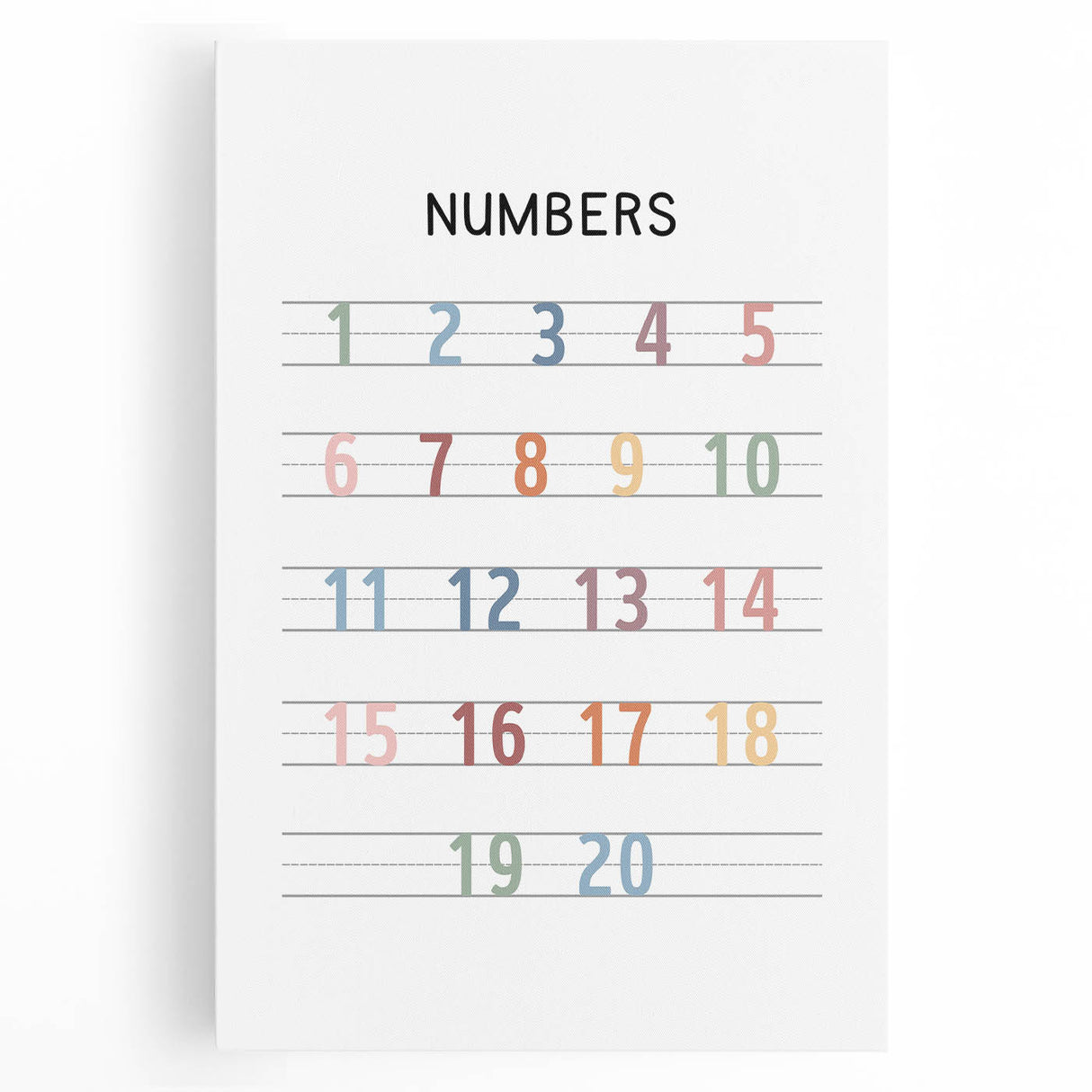 Modern Typography Wall Art - Colorful Numbers Poster Print