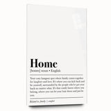 Home Typography Art - "Home" Definition Canvas Print