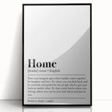 Home Typography Art - "Home" Definition Canvas Print