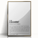 Home Typography Art - "Home" Definition Canvas Print