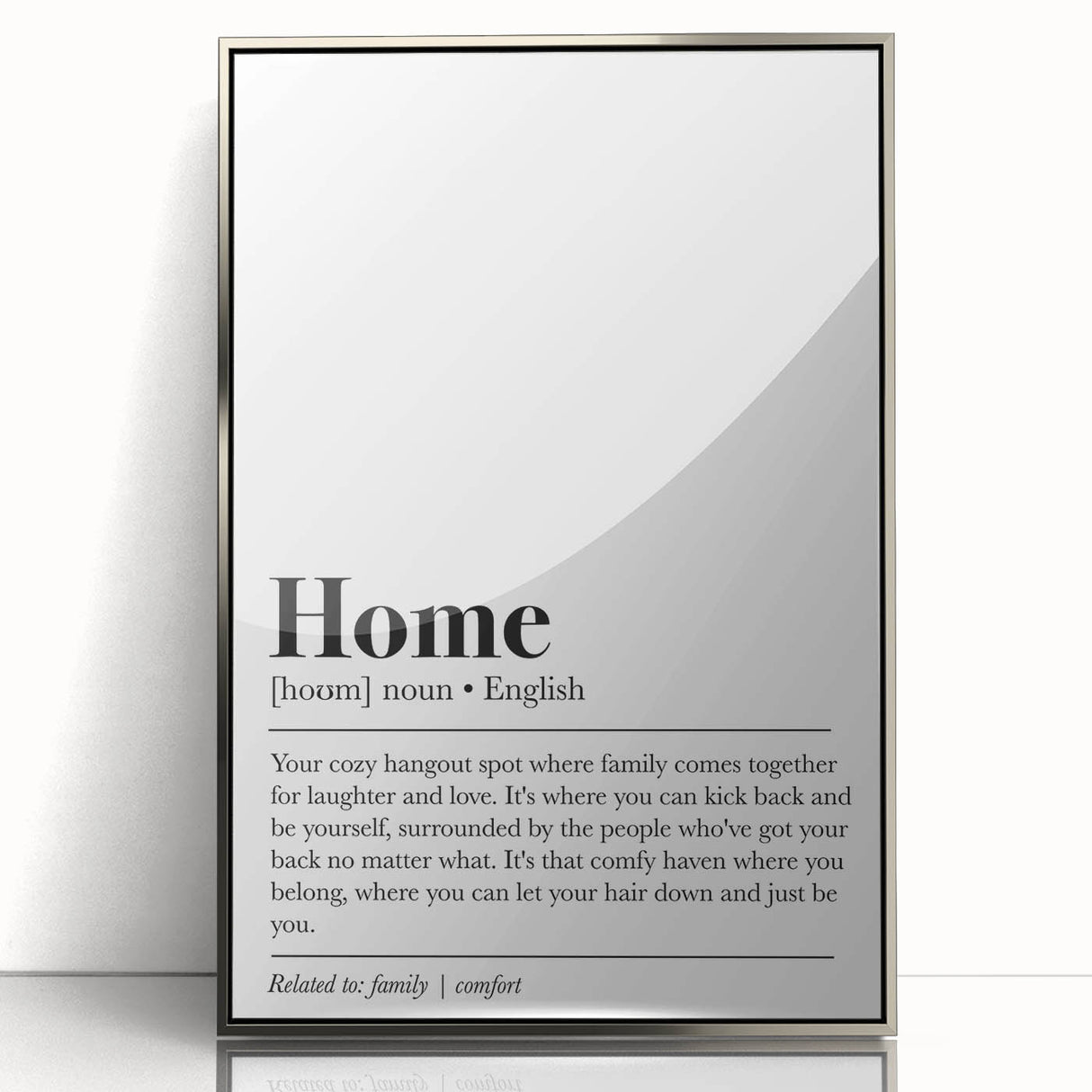 Home Typography Art - "Home" Definition Canvas Print