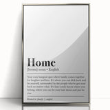 Home Typography Art - "Home" Definition Canvas Print