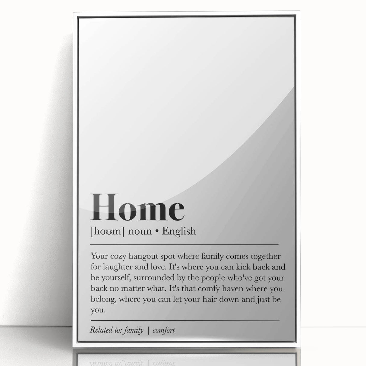 Home Typography Art - "Home" Definition Canvas Print