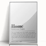 Home Typography Art - "Home" Definition Canvas Print