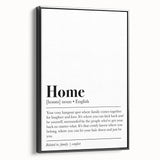 Home Typography Art - "Home" Definition Canvas Print