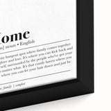 Home Typography Art - "Home" Definition Canvas Print