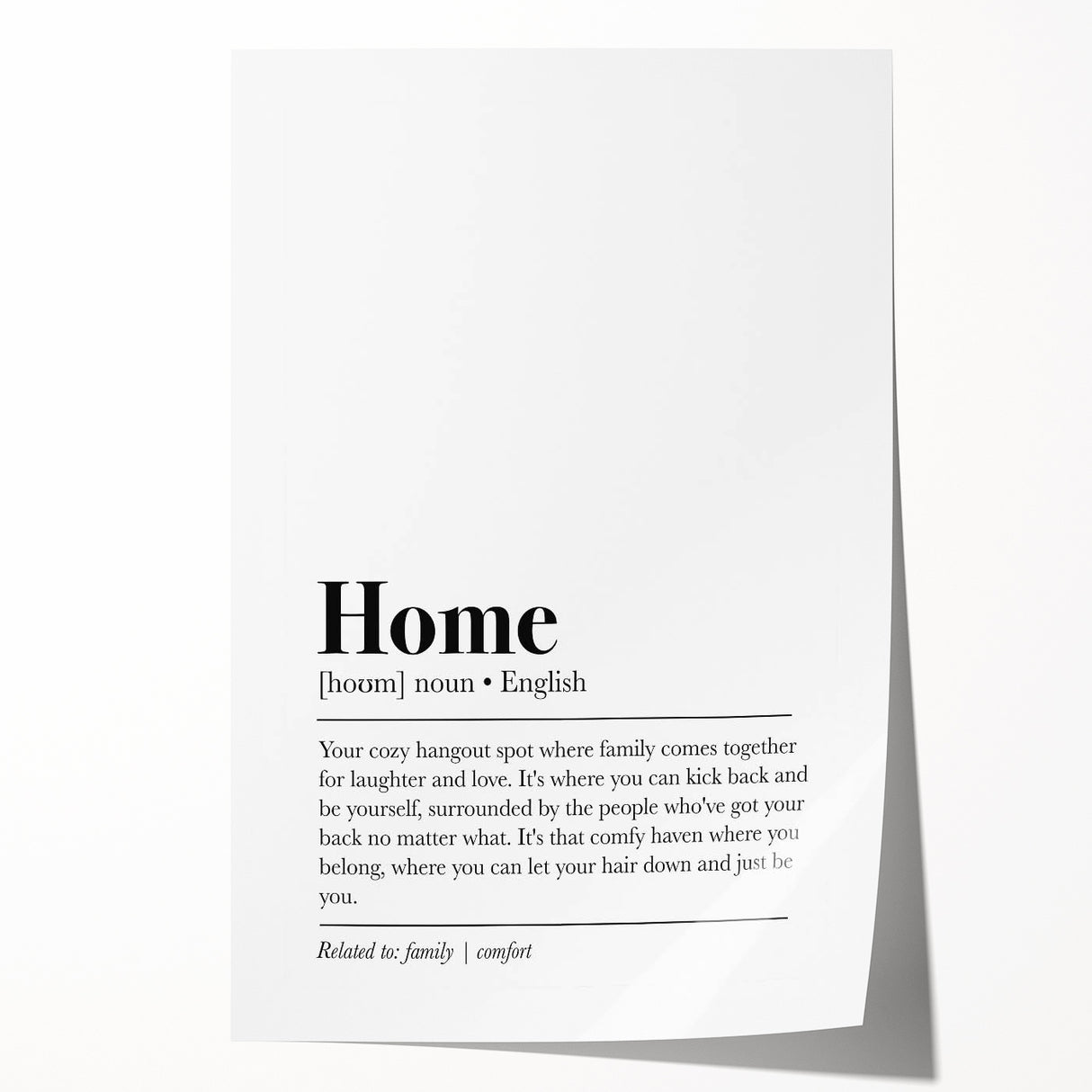 Home Typography Art - "Home" Definition Canvas Print