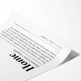Home Typography Art - "Home" Definition Canvas Print