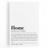 Home Typography Art - "Home" Definition Canvas Print