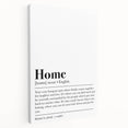 Home Typography Art - "Home" Definition Canvas Print