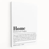 Home Typography Art - "Home" Definition Canvas Print