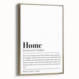 Home Typography Art - "Home" Definition Canvas Print