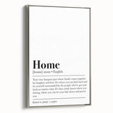 Home Typography Art - "Home" Definition Canvas Print