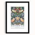 Biblical Typography Wall Art - Matthew 6:26 Floral Canvas Print