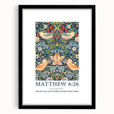 Biblical Typography Wall Art - Matthew 6:26 Floral Canvas Print
