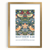 Biblical Typography Wall Art - Matthew 6:26 Floral Canvas Print