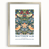 Biblical Typography Wall Art - Matthew 6:26 Floral Canvas Print
