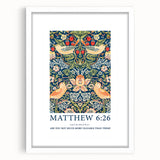 Biblical Typography Wall Art - Matthew 6:26 Floral Canvas Print