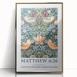 Biblical Typography Wall Art - Matthew 6:26 Floral Canvas Print