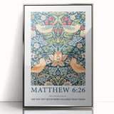 Biblical Typography Wall Art - Matthew 6:26 Floral Canvas Print