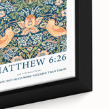 Biblical Typography Wall Art - Matthew 6:26 Floral Canvas Print