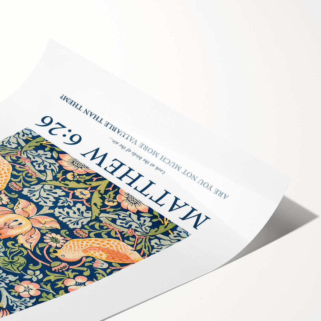 Biblical Typography Wall Art - Matthew 6:26 Floral Canvas Print