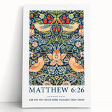Biblical Typography Wall Art - Matthew 6:26 Floral Canvas Print