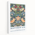 Biblical Typography Wall Art - Matthew 6:26 Floral Canvas Print